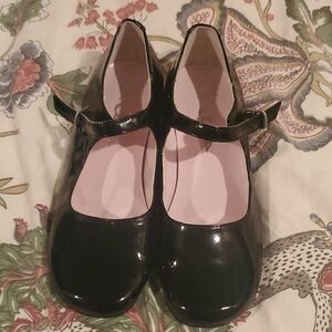 Shiny Black Mary Jane Dress Shoes for Kids